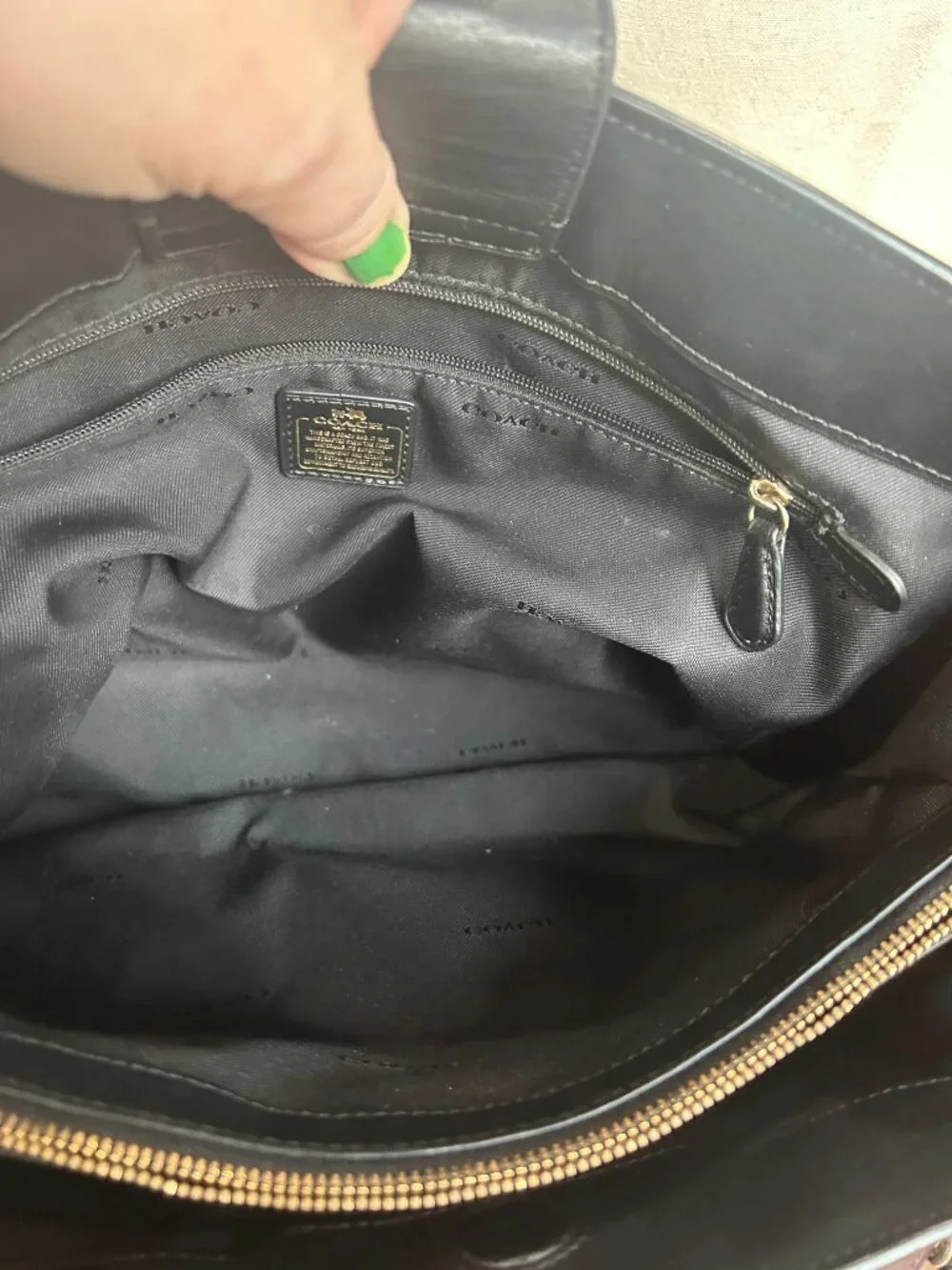 Coach Swagger Carryall in black leather with snakeskin-embossed side panel